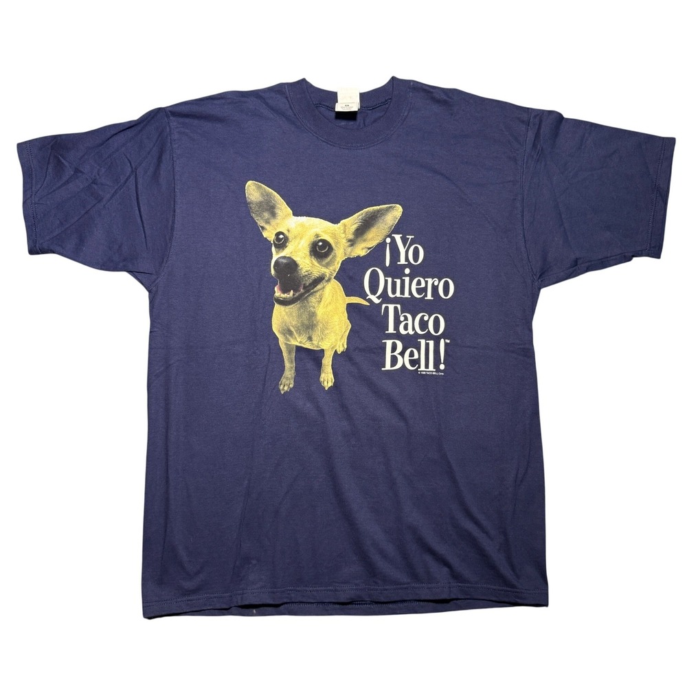Vintage‎ NWT 1998 Yo Quiero Taco Bell Deadstock Chihuahua Shirt Navy XL